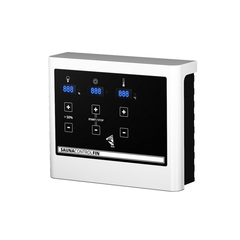 Elementsauna 'Arabella' naturbelassen mit Kranz bronzierter Tür und Glasfront 9 kW Ofen externe Steuerung 240,5 x 248 x 202 cm
