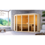 Verkleinertes Bild von Sauna 'Aurelia 2' naturbelassen mit bronzierter Tür 9 kW Ofen integrierte Steuerung 231 x 231 x 198 cm