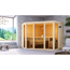 Verkleinertes Bild von Sauna 'Aurelia 2' naturbelassen mit bronzierter Tür 9 kW Bio-Ofen mit externe Steuerung 231 x 231 x 198 cm