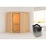 Elementsauna 'Beatriz' naturbelassen 9 kW Ofen integrierte Steuerung 170 x 151 x 198 cm