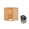 Elementsauna 'Beatriz' naturbelassen 9 kW Ofen integrierte Steuerung 170 x 151 x 198 cm