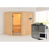 Elementsauna 'Berta' naturbelassen mit bronzierter Tür 9 kW Bio-Ofen mit externe Steuerung 196 x 178 x 198 cm