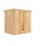 Außenansicht Sauna aus hellem Holz