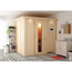 Elementsauna 'Esther' naturbelassen mit Kranz 3,6 kW Ofen externe Steuerung Modern 210 x 184 x 202 cm