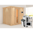 Elementsauna 'Esther' naturbelassen mit Kranz 3,6 kW Ofen externe Steuerung Modern 210 x 184 x 202 cm