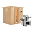 Elementsauna 'Esther' naturbelassen mit Kranz 3,6 kW Ofen externe Steuerung Modern 210 x 184 x 202 cm