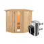 Elementsauna 'Celeste' naturbelassen mit Kranz 3,6 kW Ofen integrierte Steuerung 210 x 184 x 202 cm