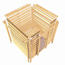 Massivholzsauna 'Lucia' naturbelassen 3,6 kW Ofen Bio externe Steuerung 196 x 170 x 208 cm