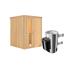 Elementsauna 'Paula' naturbelassen mit Energiespartür 3,6 kW Ofen integrierte Steuerung 151 x 151 x 198 cm