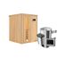 Sauna aus Holz mit Saunaofen