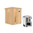 Sauna aus Holz mit Saunaofen