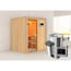 Elementsauna 'Paula' naturbelassen mit bronzierter Tür 3,6 kW Ofen externe Steuerung Easy 151 x 151 x 198 cm