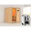 Elementsauna 'Paula' naturbelassen mit bronzierter Tür 3,6 kW Bio-Ofen externe Steuerung Easy 151 x 151 x 198 cm