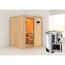 Elementsauna 'Paula' naturbelassen mit bronzierter Tür 3,6 kW Bio-Ofen externe Steuerung Easy 151 x 151 x 198 cm