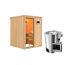 Elementsauna 'Paula' naturbelassen mit bronzierter Tür 3,6 kW Bio-Ofen externe Steuerung Easy 151 x 151 x 198 cm