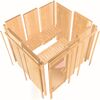 Elementsauna 'Paula' naturbelassen mit Kranz und bronzierter Tür 165 x 165 x 202 cm