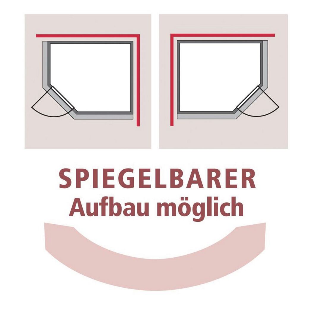 Spiegelbarer Aufbau einer Duschabtrennung