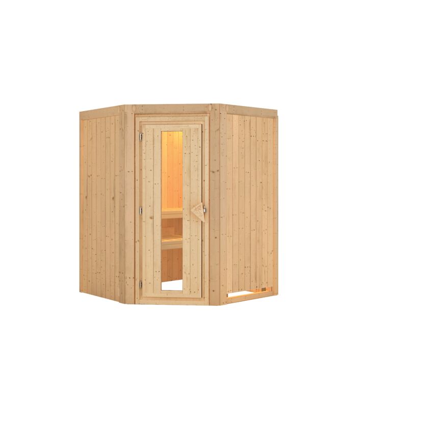 Elementsauna 'Valeria' naturbelassen mit Energiespartür 151 x 151 x 198 cm