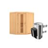 Elementsauna 'Emma' naturbelassen mit Energiespartür 3,6 kW Ofen integrierte Steuerung 170 x 151 x 198 cm