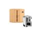 Elementsauna 'Emma' naturbelassen mit Energiespartür 3,6 kW Bio-Ofen externe Steuerung Easy 170 x 151 x 198 cm