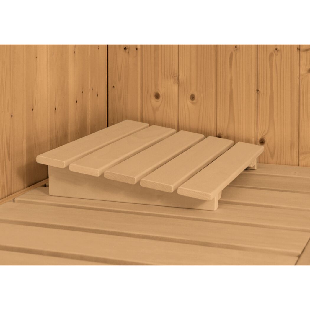 Holzfußstütze in Sauna