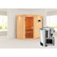 Elementsauna 'Emma' naturbelassen mit Kranz 3,6 kW Bio-Ofen externe Steuerung Easy 184 x 165 x 202 cm