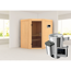 Elementsauna 'Emma' naturbelassen mit graphitfarbener Tür 3,6 kW Ofen externe Steuerung Easy 170 x 151 x 198 cm