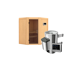 Elementsauna 'Emma' naturbelassen mit graphitfarbener Tür 3,6 kW Ofen externe Steuerung Easy 170 x 151 x 198 cm