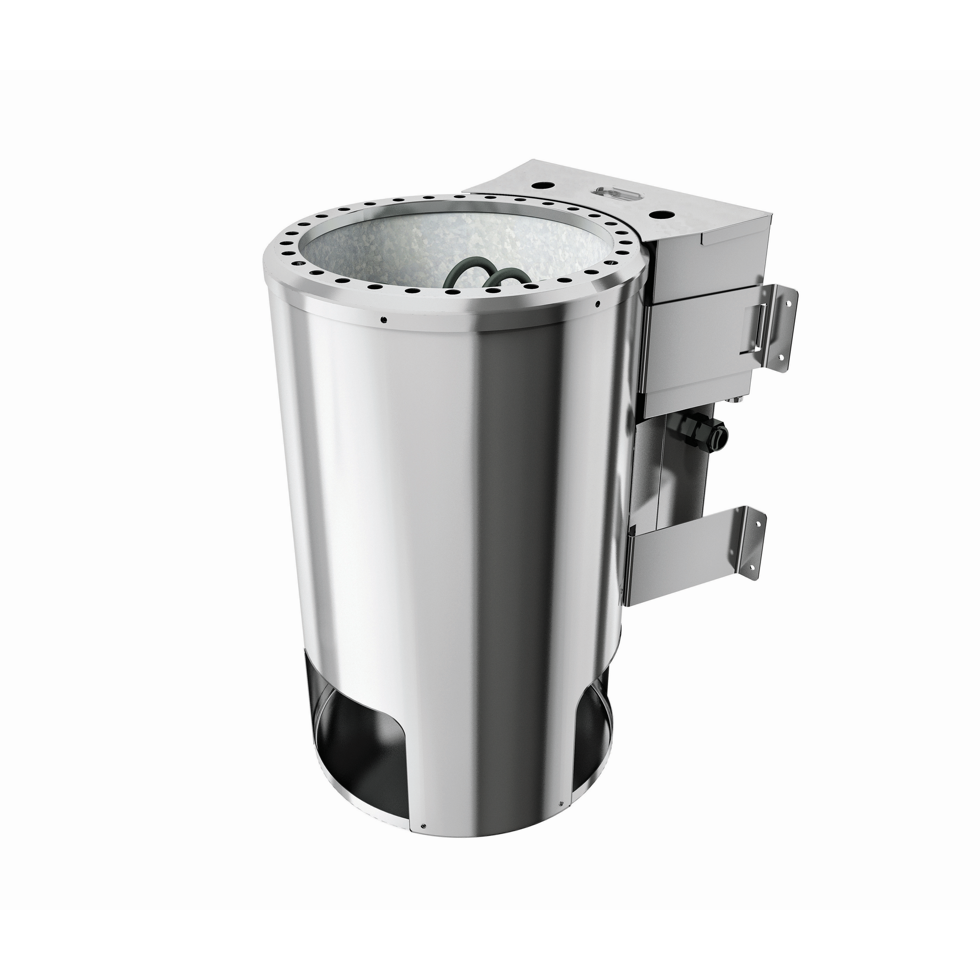 Eckkaminofen aus Metall