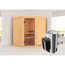 Eck-Sauna aus Holz mit Saunaofen