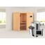 Eck-Sauna aus Holz mit Saunaofen