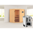 Elementsauna 'Emma' naturbelassen mit Klarglastür 3,6 kW Bio-Ofen externe Steuerung Easy 170 x 151 x 198 cm