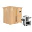 Sauna aus Holz mit Saunaofen