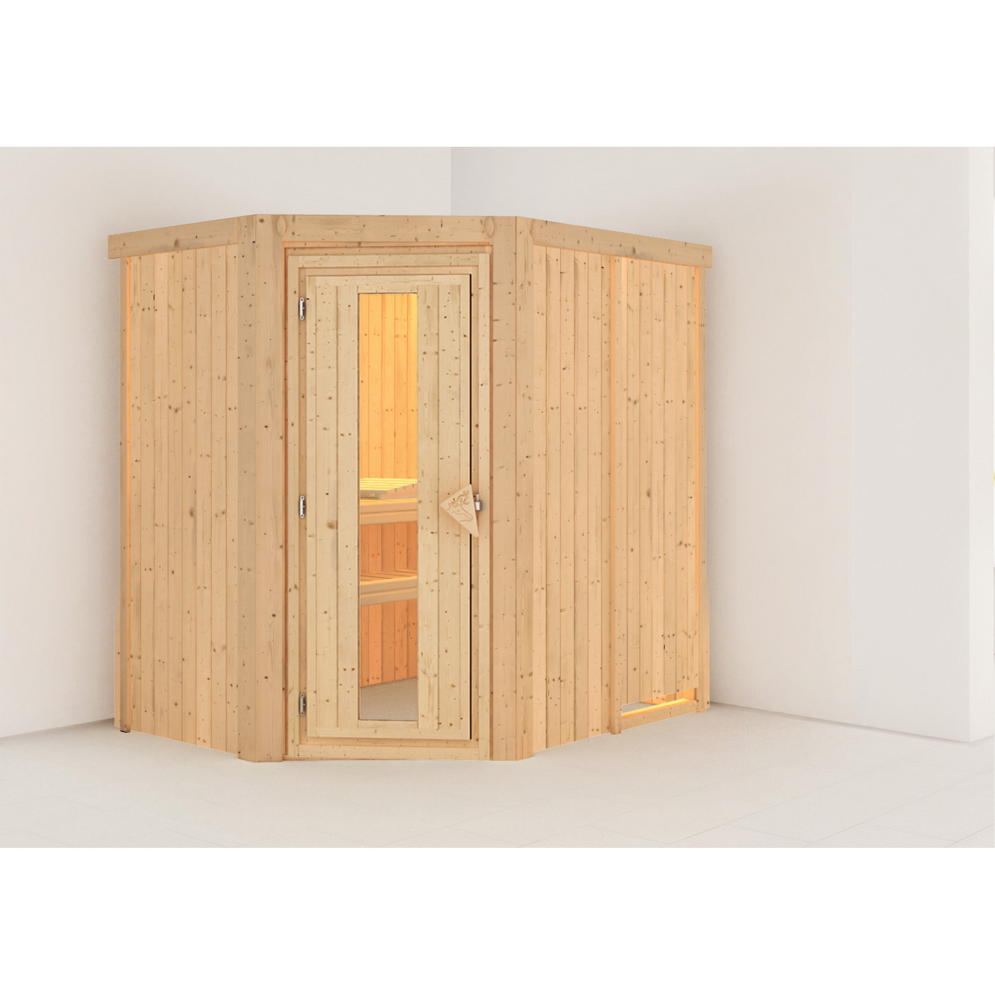 Elementsauna 'Carlota' naturbelassen mit Energiespartür 151 x 196 x 198 cm + product picture