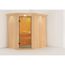 Elementsauna 'Carlota' naturbelassen mit Kranz und bronzierter Tür 165 x 210 x 202 cm