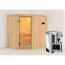 Elementsauna 'Carlota' naturbelassen mit Klarglastür 3,6 kW Bio-Ofen externe Steuerung Easy 151 x 196 x 198 cm