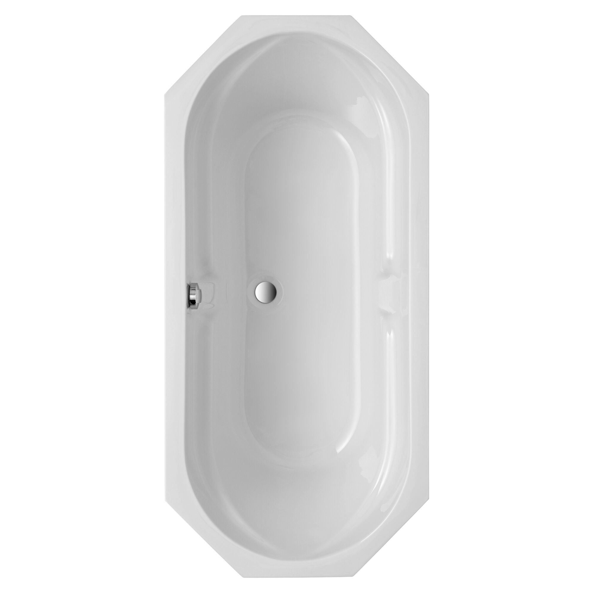 Weiße Badewanne von oben