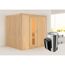 Elementsauna 'Carmen' naturbelassen mit Energiespartür 3,6 kW Ofen integrierte Steuerung 196 x 170 x 198 cm