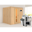 Elementsauna 'Carmen' naturbelassen mit Energiespartür 3,6 kW Ofen externe Steuerung Easy 196 x 170 x 198 cm
