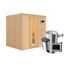 Elementsauna 'Carmen' naturbelassen mit Energiespartür 3,6 kW Ofen externe Steuerung Easy 196 x 170 x 198 cm