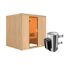Sauna aus Holz mit Saunaofen