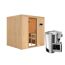 Elementsauna 'Carmen' naturbelassen mit Klarglastür 3,6 kW Bio-Ofen externe Steuerung Easy 196 x 170 x 198 cm