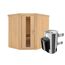 Eck-Sauna aus Holz mit Saunaofen