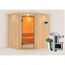 Eck-Sauna aus Holz mit Saunaofen