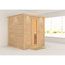 Massivholzsauna 'Luna' naturbelassen mit Kranz und EnergiesparTür 224 x 210 x 206 cm