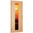 Massivholzsauna 'Luna' naturbelassen mit Kranz und EnergiesparTür 9 kW Bio-Ofen externe Steuerung Easy 224 x 210 x 206 cm