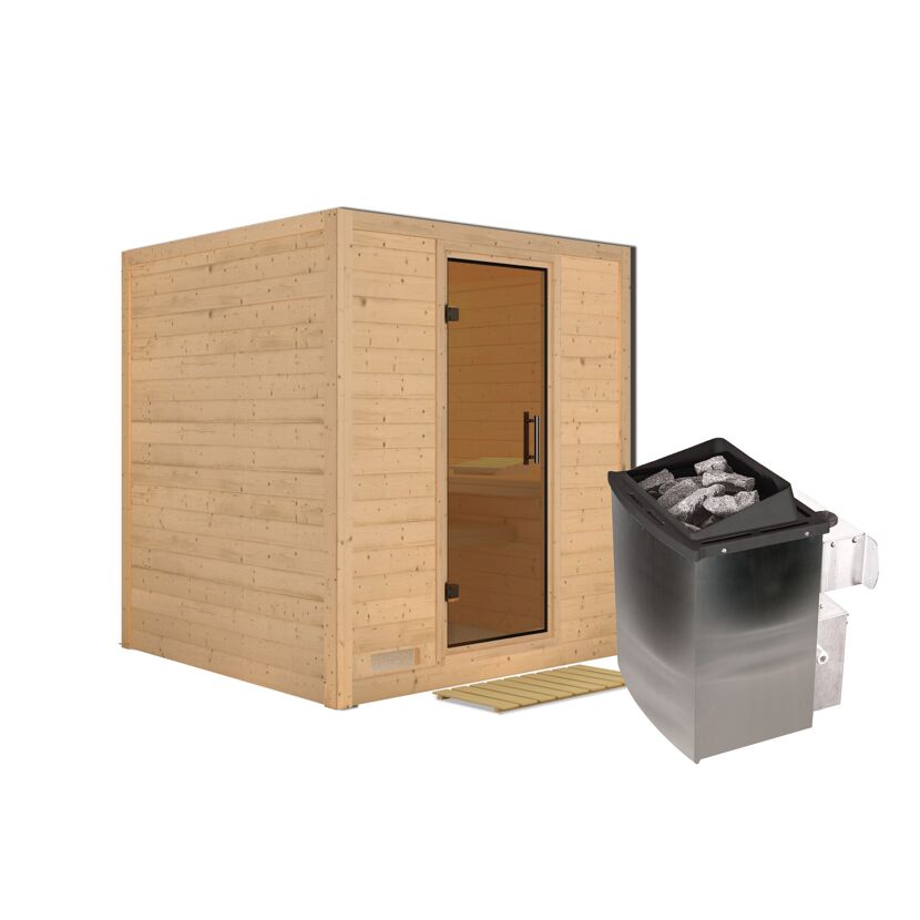 Holzsauna mit Saunaofen