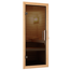 Massivholzsauna 'Luna' naturbelassen mit graphitfarbener Tür 9 kW Bio-Ofen externe Steuerung Easy 196 x 196 x 200 cm