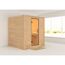 Massivholzsauna 'Luna' naturbelassen mit Klarglastür 196 x 196 x 200 cm
