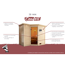 Massivholzsauna 'Luna' naturbelassen mit Klarglastür 9 kW Bio-Ofen externe Steuerung easy 196 x 196 x 200 cm